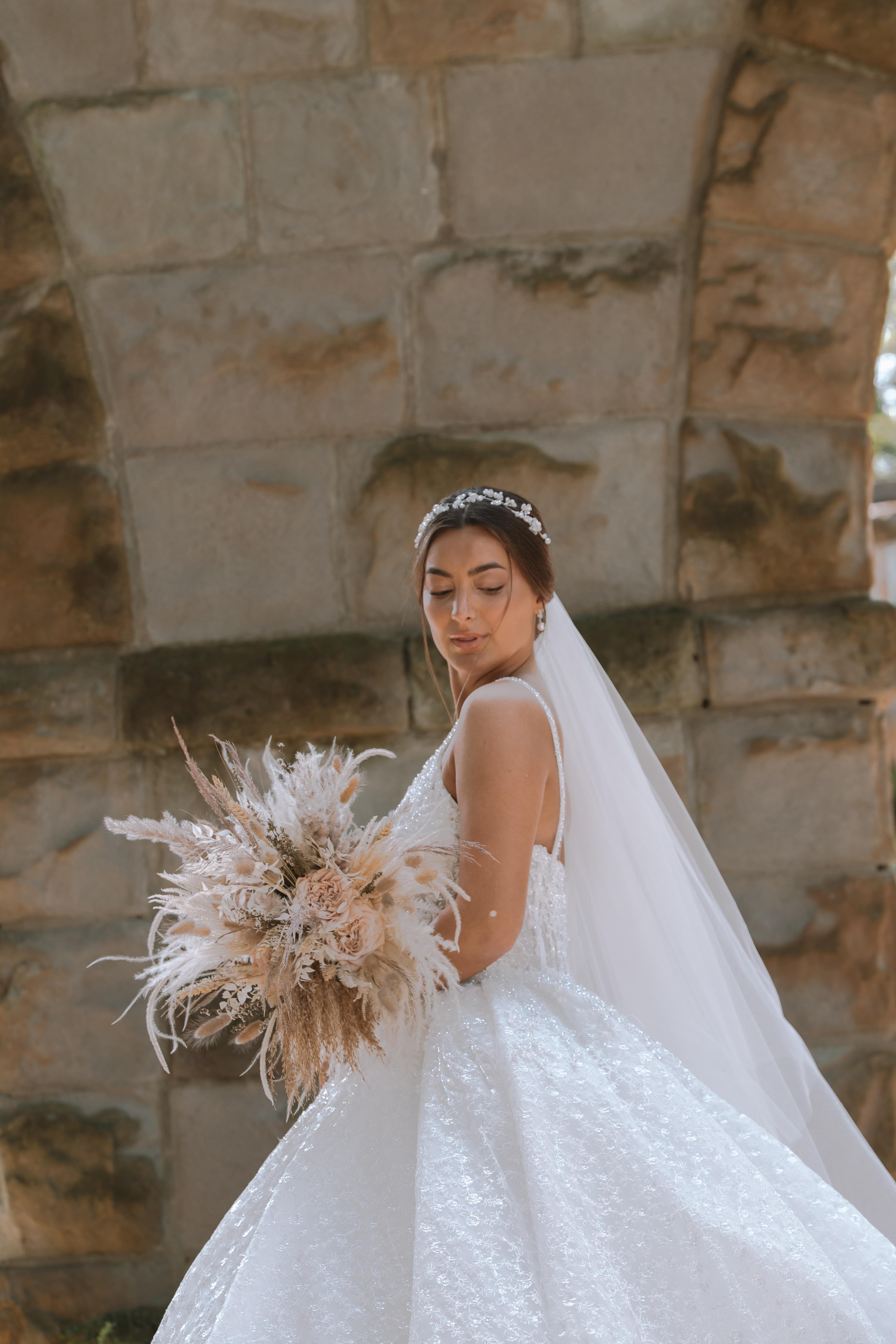 Novia con su vestido